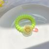 Anillo para el cabello con forma de cara sonriente de Pap, accesorio para el cabello con línea telefónica, color fluorescente, estilo japonés y coreano, ideal para celebrantes de internet, combina con todo, 2022