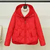 Chaqueta de Algodón con Capucha de Punto Falsa de Dos Piezas Estilo Europeo para Mujer, Nuevo Abrigo Puffer Corto Holgado Engrosado para Invierno