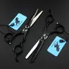 Tijeras de Peluquería Shenxingzhe Negras de 6.0 pulgadas con Mango Hueco, Tijeras para Cortar el Cabello, Tijeras Planas, Tijeras para Flequillos, Tijeras Entresacadoras