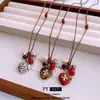 Collar de Corazón con Cuentas de Madera, Piedra y Cuerda de Cera Vintage Estilo Étnico Cadena para Suéter con un Diseño Único para Mujeres