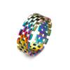 Anillo pulsera de acero titanio negro con valla circular retro europeo y americano anillo ancho ajustable para hombre más vendido