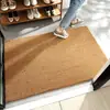 Tapete de Piso Imitação de Palmeira de Coco Transfronteiriço, Capacho para Porta de Entrada Estilo Japonês e Americano, Tapete de Pé Antiderrapante com Estampa Colorida e Bordado para Raspar Lama e Remover Sujeira ao Ar Livre