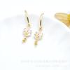 Accesorios para joyería DIY aretes de escalera cuadrada de circonio flash microincrustado escuadra T copo de nieve árbol gancho para la oreja aretes de perla