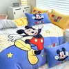 Judy Mickey Tamanho Grande Espessado Leite Fleece Conjunto de Quatro Peças Infantil Princesa Coral Fleece Capa de Edredom Lençol de Cama Conjunto de Três Peças Roupa de Cama