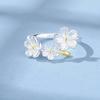 Anillo de flor de ciruelo oro eléctrico pie plata 9999 para mujer plata esterlina lujo ligero nicho sentido del diseño nuevo estilo chino anillo abierto fresco