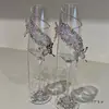 Copo de Brinde para Casal de Casamento DIY Par de Taças Pacote de Material Presente de Noiva Feito à Mão de Alto Padrão Presente Super Fada