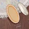 Brocado de Canción Bordado Teñido de Índigo Tela Base Estilo Chino Nuevo Clip de Borde de Perla Nuevo Clip Plano Base para Lazo de Pelo con Cubierta