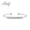 Pulsera de Plata S925 Usa Cristales Swarovski Elements Pulsera con Diseño de Moda y Pulsera Abierta Ajustable