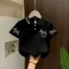 Camisa Polo de Algodón Puro para Niños de Manga Corta de Verano Estilo Coreano Camiseta de Moda para Niños y Niñas, Moda para Bebés Top de Manga Corta con Cuello