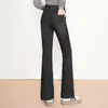Jeans de Moda con Microbota y Terciopelo Interior para Mujer 2026 Otoño/Invierno Nuevo Estilo Pantalones Largos Fluidos Adelgazantes Elegantes Pantalones de Campana de Cintura Alta