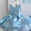 Vestido de noche para niñas transfronterizo, nuevo vestido de gala sin mangas con lentejuelas, traje de actuación de piano, vestido de princesa de pequeña anfitriona