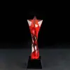 Fornecido diretamente pelo fabricante, troféus coloridos de coluna torcida de cristal, artesanato criativo de cristal, presentes comemorativos de competição, gravação gratuita