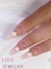 Unhas joias 2021 cerâmica Pérola Branco Amor net vermelho estéreo coração liso diamante unha decoração 50 Pack