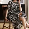 Vestido de Seda con Silueta de Planta para Mujer de Verano, Diseño Elegante, Ropa de Mujer Hangzhou Sijiqing, Vestido de Seda de Morera que Ceñe la Cintura
