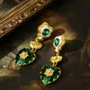 Brincos Novos de Gota de Óleo Transfronteiriços, Brincos Exagerados Europeus e Americanos para Mulheres, Brincos Florais Fashion em Formato de Coração, Atacado de Fabricantes