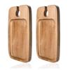 Bandeja de Madera con Rejilla para Guardar Copas de Vino Tabla para Comida Cocinada Portátil para Picnic Tabla de Cortar para el Hogar Bandeja para Comida de Bebé Bandeja para Desayuno