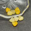 Cuentas sueltas de jade de seda dorada natural de Xinjiang en forma de corazón, colgante de jade de dragón amarillo en forma de corazón, lote suelto, pulsera, collar, colgante, venta al por mayor