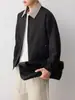 Ropa para Hombre Mo Mai Ke Chaqueta de Cuadros con Solapa de Alta Inteligencia para Viajar al Trabajo Hombres 2026 Otoño Nueva Chaqueta de Bloque de Color Hombres 81673.