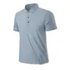 Camisa POLO de Seda Gelada Nova de Verão Camiseta Lel de Nylon Sem Marcas Nylon Confortável Manga Curta Business Alta Qualidade Top