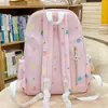Nova Estilo Pequena Fresca Estudante do Ensino Fundamental Mochila Escolar Grande Capacidade Leve Redução de Peso Estampada Desenho Animado Mochila de Viagem
