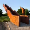 Panel de Muro Cortina de Escultura de Acero Resistente a la Intemperie Panel de Señalización de Muro Paisajístico Macetero Florero Hueco Tallado Cuadrado Adornos Exteriores de Parque