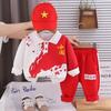 Conjunto de Otoño para Niños Nuevo Elegante Estilo Chino Bebé Niño Pequeño Primavera Camisa Polo Sudadera Conjunto de Dos Piezas Moderno