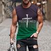Europa y Estados Unidos verano transfronterizo nuevo comercio exterior para hombre Amazon chaleco explosivo impresión degradada 3D cuello redondo chaleco para hombre