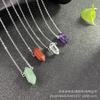 Venta caliente transfronteriza 8*21 colgante de prisma hexagonal de cristal de doble punta con columna hexagonal Dongling Jade azul oro clavícula K colgante de plata