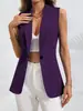 En stock 2026 nuevo chaleco sin mangas de moda transfronterizo europeo y americano para mujer, chaqueta de un botón ajustada para commuting, color liso