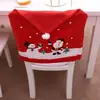 Fundas de Silla Navideñas Nuevas Transfronterizas, Decoraciones Navideñas, Fundas de Tela para Sillas de Comedor, Fundas para Respaldo de Silla, Tapas Decorativas para Silla de Papá Noel y Muñeco de Nieve