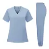 Ropa Médica Personalizada, Camisetas con Cuello en V Absorbentes de Sudor con Placas de Nombre Bordadas, Uniformes para Centros de Cuidado Postparto, Producción en Lotes Pequeños con Muestras Gratuitas