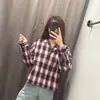 Camisa de Franela Cuadrada de Manga Larga para Mujer Camisa de Cuadros para Aire Acondicionado Otoño E489406/489508/488559