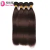 Peruca de Cabelo Liso Chocolate Real Cor Castanha 2# Cabelo Humano Remy Liso