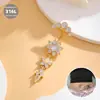 Anel de Umbigo Europeu e Americano com Flor e Zircônia Redonda 23 Anéis de Umbigo com Rosca Externa Joias para Piercing Corporal
