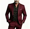 Trajes Formais de Negócios Masculinos Europeus e Americanos de Duas Peças, Trajes de Casamento Estilo Coreano Slim Fit para Padrinhos e Noivo