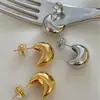 Brincos de gota d'água dourados estilo Song Huiqiao femininos INS design de nicho europeu e americano brincos de metal de alta qualidade brincos