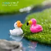 Nuevo producto transfronterizo: adorables adornos de paisaje en miniatura de flamenco y ganso, adornos de jardinería DIY y figuras en miniatura