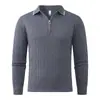 Suéter de punto para hombre con cuello de media cremallera, estilo europeo y americano, para primavera/otoño/invierno, nueva moda, capa base de punto