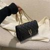 Bordado fio popular turn lock pequeno quadrado saco feminino 2025 primavera nova moda simples bolsa de ombro lazer viajante bolsa de corrente