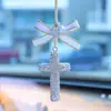 Colgante personalizado transfronterizo para interior de coche para hombres y mujeres, decoración de espejo retrovisor, cruz incrustada de diamantes, accesorio de moda de alta gama para coche, regalo