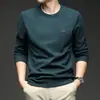 Sudadera de Alta Calidad para Hombre con Lana de Oveja, Nuevo Estilo Otoño 2025, Cuello Redondo, Casual, Cómoda, Versátil Camiseta Básica de Manga Larga
