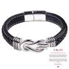 Pulseira de Couro de Aço Inoxidável Pulseira para Homens Lovemyson Pulseira Torcida Magnética de Aço Inoxidável Pulseira Pulseira