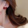 Pendientes Festivos Rojos de Año Nuevo para Mujer Pendientes de Temperamento de Alta Gama Nuevos Pendientes Calientes de Otoño e Invierno Pendientes de Boda de Año Nuevo