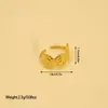 Moda Popular Europea y Americana Anillo Abierto Geométrico de Acero Inoxidable Hip-Hop de Nicho Femenino Anillo de Acero de Titanio Chapado en Oro de 18K Fábrica