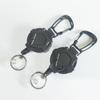 Fivela de Trava Fácil em Forma de Diamante para Exterior Corda de Aço Espessa ABS Carretel de Crachá de Acampamento Resistente Preto Chaveiro Telescópico