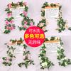 Enredadera de Flores de Rosa Artificial Decorativa de Ratán de Plástico Trepadora Interior Flor Artificial 10 Cabezas Venta al por Mayor Precio Especial