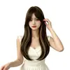 Popular postizo de seda mate de TikTok para mujer, con flequillo lateral para cubrir las canas, estilo liso, red de rosa, venta al por mayor desde el fabricante