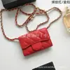 Estilo Popular Transfronterizo Lindo Billetera Pequeña de Cuero Genuino Bolso de Hombro Cruzado Versátil Cadena Acolchada Bolso Pequeño de Hombro Versión Alta