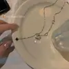 Colar com Letra D Vazada e Franjas Doce e Cool Moda Feminina Elegante Design de Nicho Ins Corrente de Clavícula Corrente Elegante para Suéter