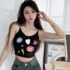 Gelo de seda camisola cueca feminina estudante fina beleza volta tubo top com almofada no peito fixo sutiã de uma peça dos desenhos animados